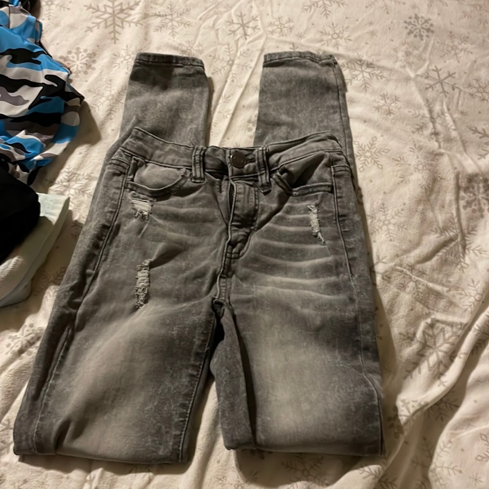 Black bleached jeggings